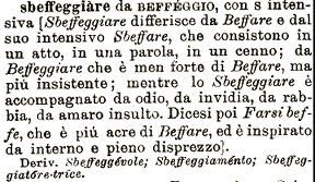 sbeffeggiare