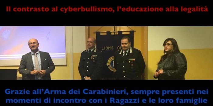 Nella foto, da sinistra: l'Avv. Salvatore Frattallone, il Magg. CC. Antonello Sini, il Col. Roberto Grassi, la Prof. Barbara Bononi.