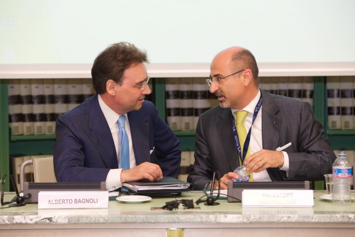 Gli Avvocati Gaetano A. Tasca (a sinistra) e Salvatore Frattallone (a destra) al Convegno 04.06.2015 alla Biblioteca "Spadolini" del Senato