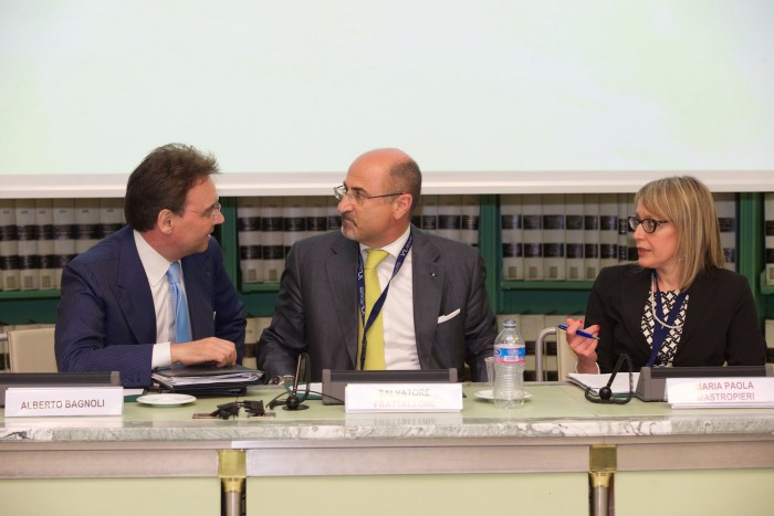 I 3 Partners fondatori del network View net Legal al Convegno al Senato del 04.06.2015: (da sinistra) gli Avv. G.A. Tasca, S. Frattallone, M.P. Mastropieri