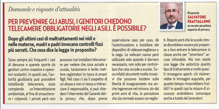 Gente, settimanale, n° 14 del 12.04.2016, articolo dell'Avv. Salvatore Frattallone